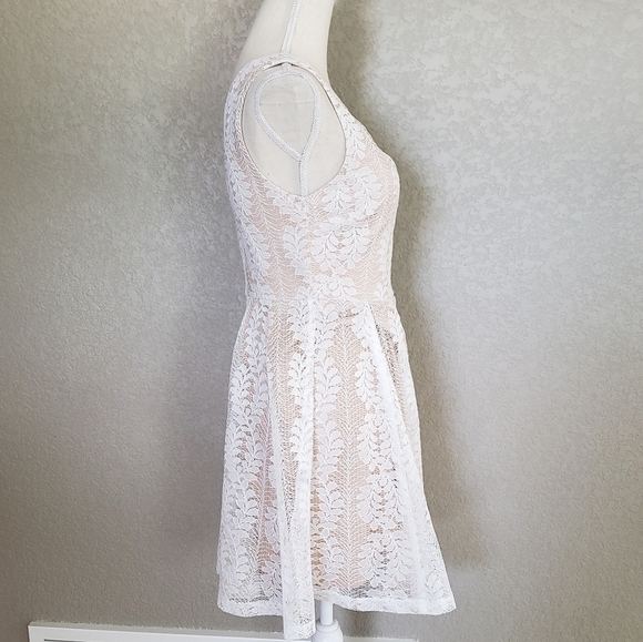 Lulu's All of my Heart white skater dress lace size Small - Picture 9 of 13